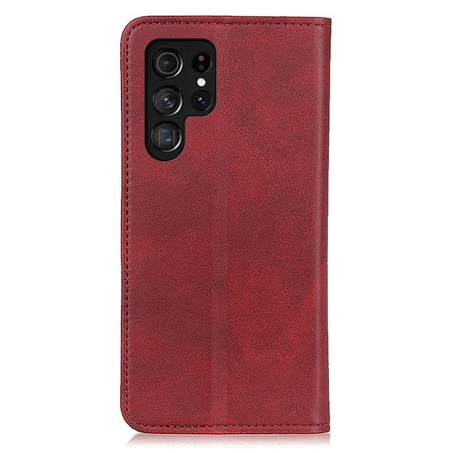 Samsung Galaxy S23 Ultra Handy Hülle - Classic V Leder Bookcover Series - rot
