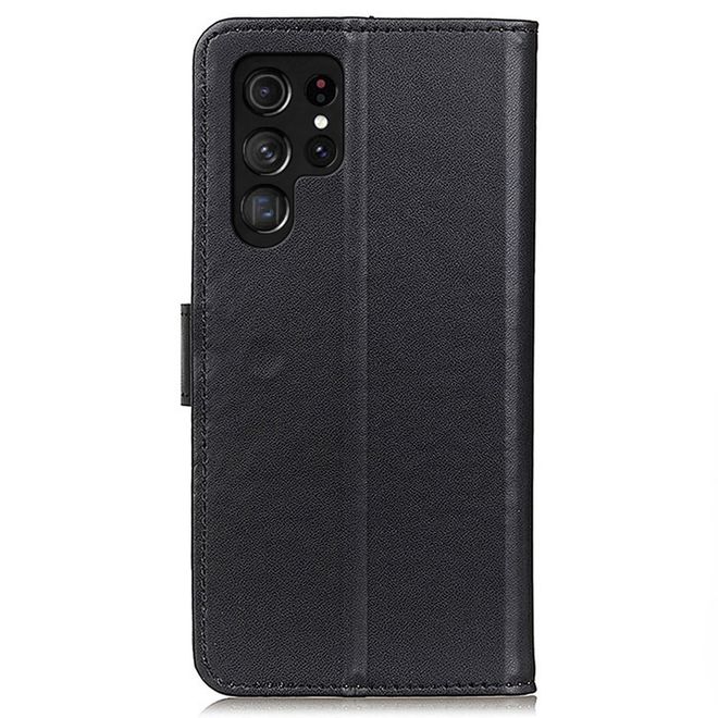 Samsung Galaxy S23 Ultra Handy Hülle - Classic II Leder Bookcover Series - schwarz
