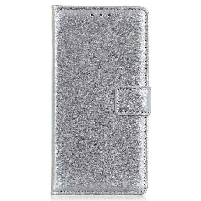 Samsung Galaxy S23 Ultra Handy Hülle - Classic II Leder Bookcover Series - silber