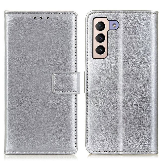 Samsung Galaxy S23+ Handy Hülle - Classic II Leder Bookcover Series - silber
