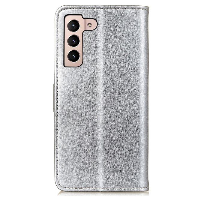Samsung Galaxy S23 Handy Hülle - Classic II Leder Bookcover Series - silber