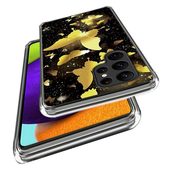 Samsung Galaxy S23 Ultra Handyhülle - Softcase Image TPU Series - goldene Schmetterlinge