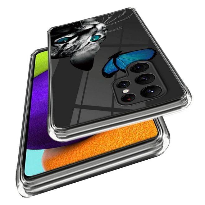 Samsung Galaxy S23 Ultra Handyhülle - Softcase Image TPU Series - Katze und Schmetterling