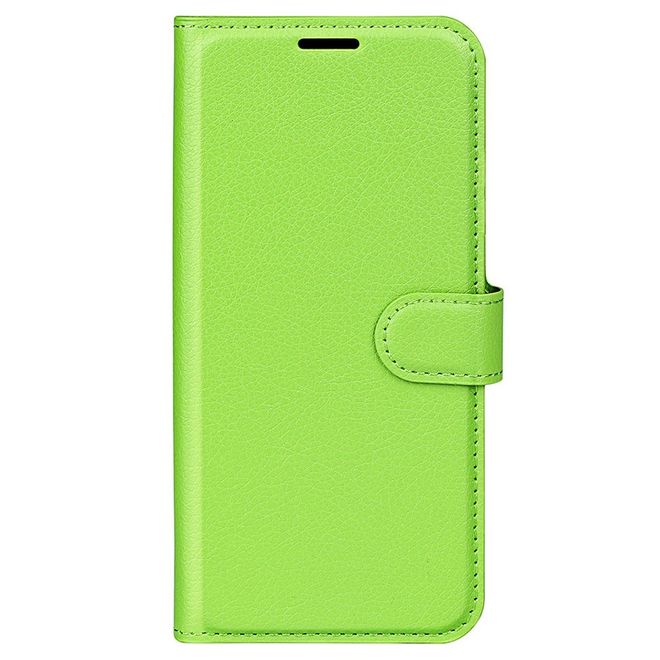 Samsung Galaxy S23 Ultra Handy Hülle - Litchi Leder Bookcover Series - grün