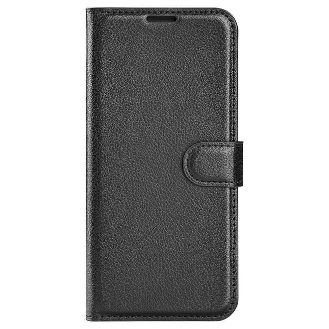 Samsung Galaxy S23+ Handy Hülle - Litchi Leder Bookcover Series - schwarz
