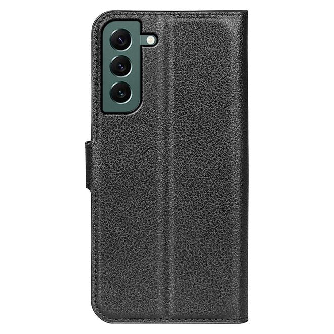 Samsung Galaxy S23+ Handy Hülle - Litchi Leder Bookcover Series - schwarz