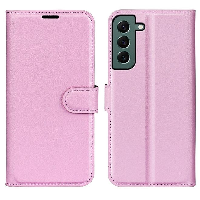 Samsung Galaxy S23+ Handy Hülle - Litchi Leder Bookcover Series - pink