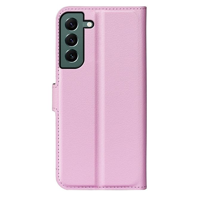 Samsung Galaxy S23+ Handy Hülle - Litchi Leder Bookcover Series - pink