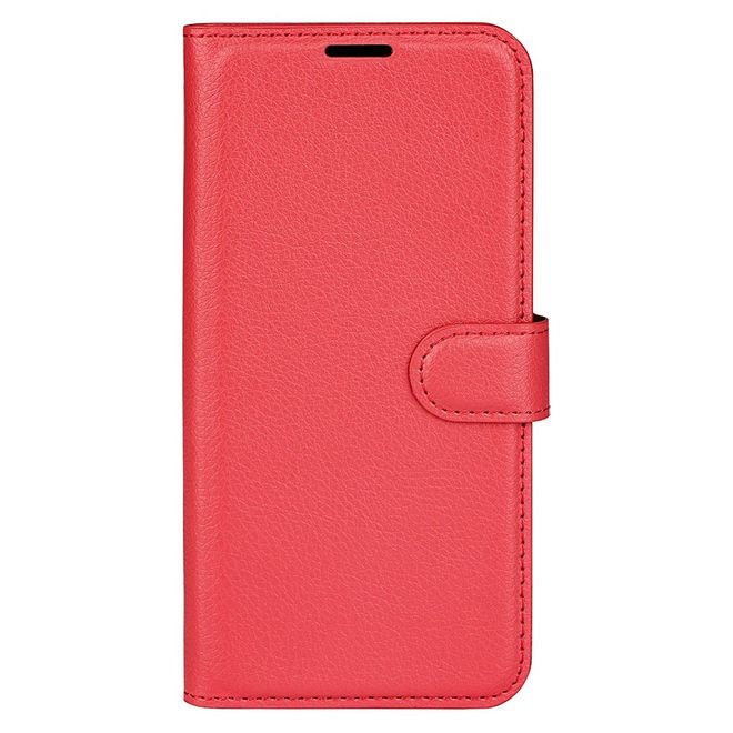 Samsung Galaxy S23+ Handy Hülle - Litchi Leder Bookcover Series - rot