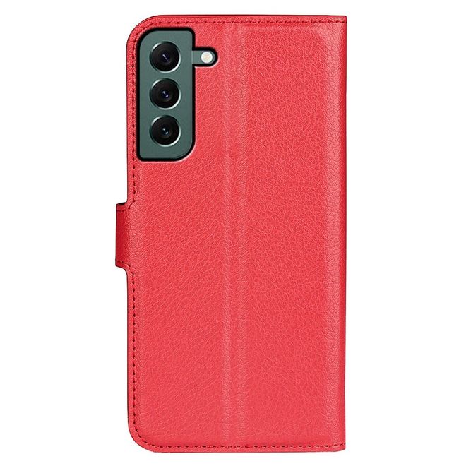 Samsung Galaxy S23+ Handy Hülle - Litchi Leder Bookcover Series - rot