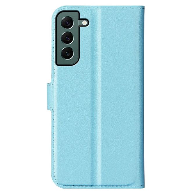Samsung Galaxy S23+ Handy Hülle - Litchi Leder Bookcover Series - blau