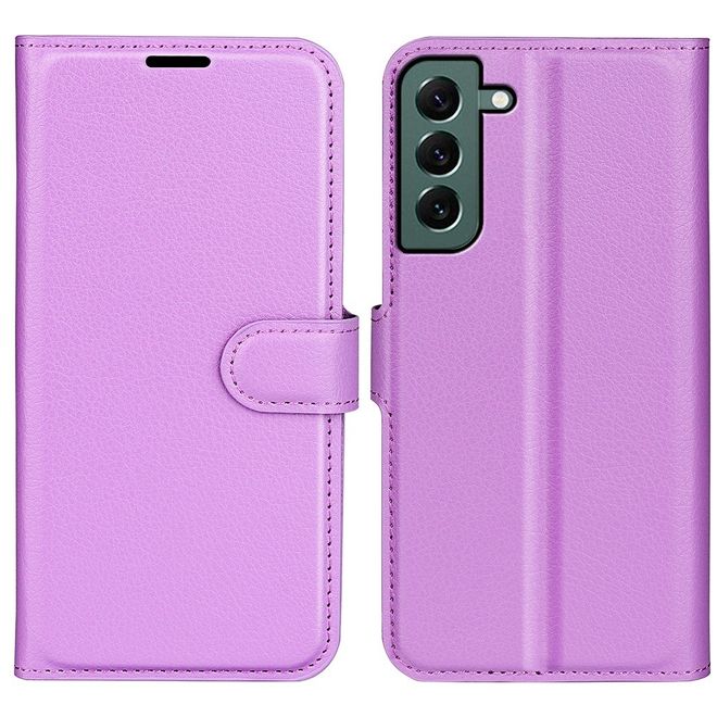 Samsung Galaxy S23+ Handy Hülle - Litchi Leder Bookcover Series - purpur