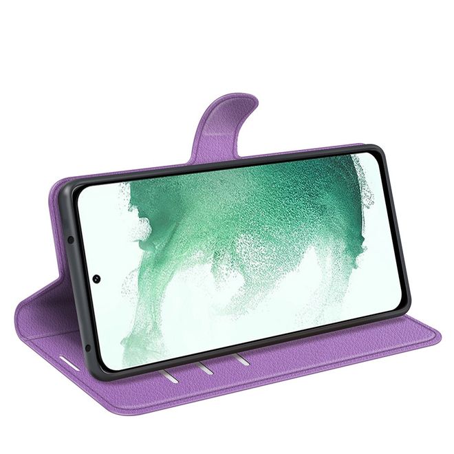 Samsung Galaxy S23+ Handy Hülle - Litchi Leder Bookcover Series - purpur