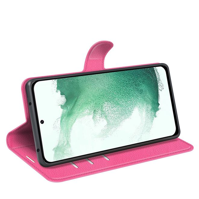 Samsung Galaxy S23+ Handy Hülle - Litchi Leder Bookcover Series - rosa
