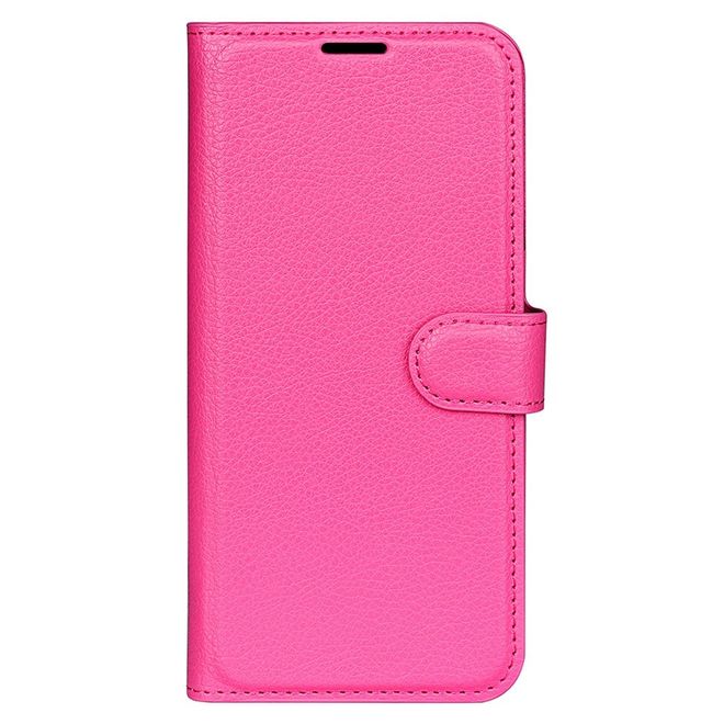 Samsung Galaxy S23+ Handy Hülle - Litchi Leder Bookcover Series - rosa