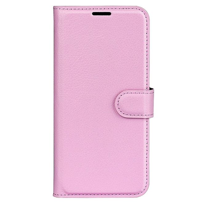Samsung Galaxy S23 Handy Hülle - Litchi Leder Bookcover Series - pink