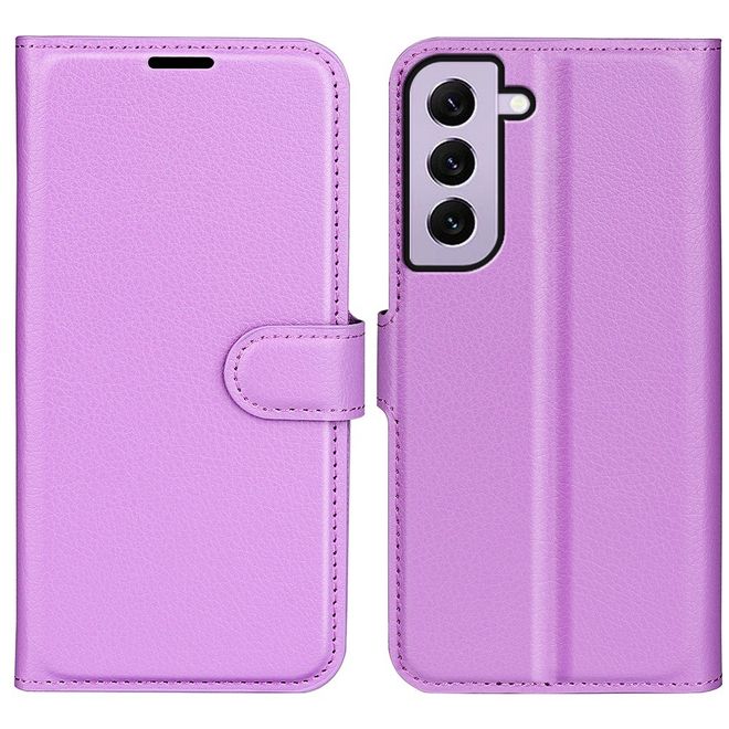 Samsung Galaxy S23 Handy Hülle - Litchi Leder Bookcover Series - purpur