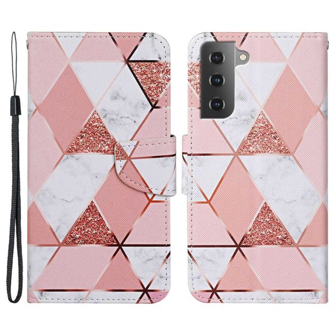 Samsung Galaxy S23+ Handy Hülle - Leder Bookcover Image Series - Marmormuster