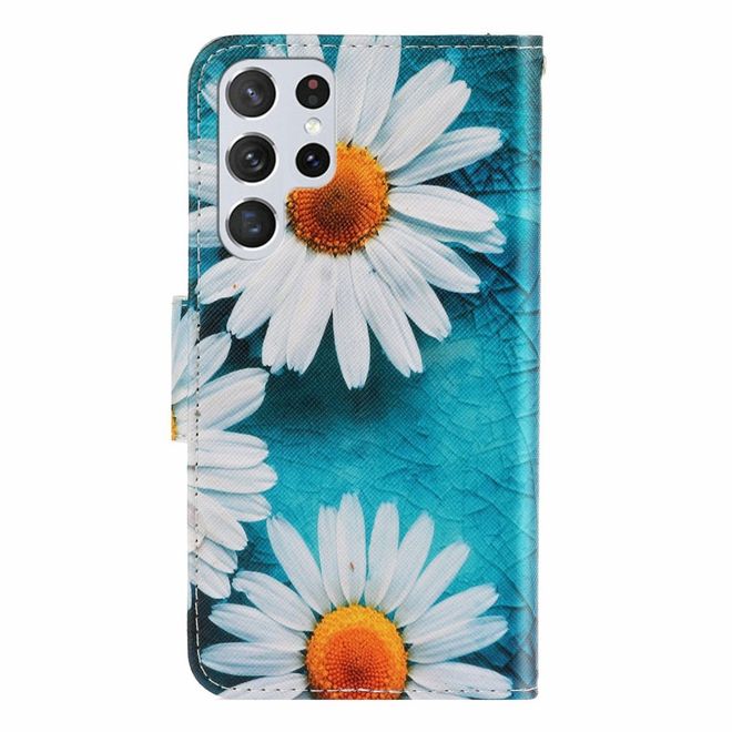 Samsung Galaxy S23 Ultra Handy Hülle - Leder Bookcover Image Series - Gänseblümchen