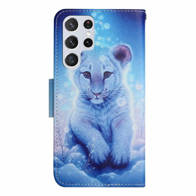 Samsung Galaxy S23 Ultra Handy Hülle - Leder Bookcover Image Series - Leopard