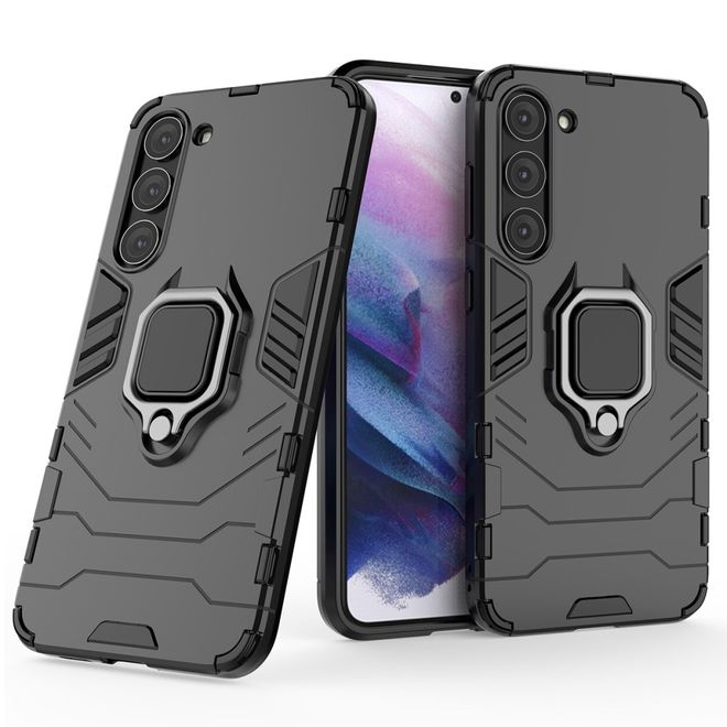 Samsung Galaxy S23 Handy Hülle - Robustes Hardcase mit Kickstand - schwarz