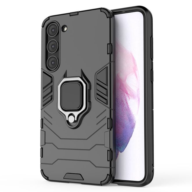Samsung Galaxy S23+ Handy Hülle - Robustes Hardcase mit Kickstand - schwarz