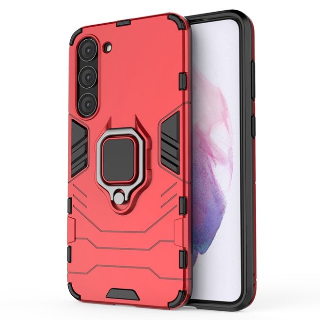 Samsung Galaxy S23+ Handy Hülle - Robustes Hardcase mit Kickstand - rot