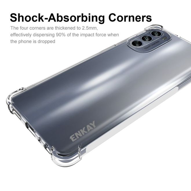 Enkay - Motorola Moto G62 5G Handyhülle - Robustes TPU Softcase - transparent