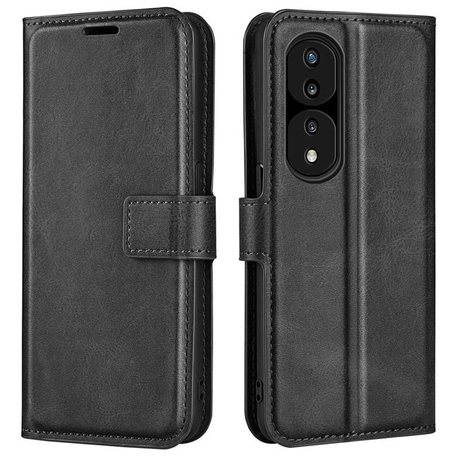 Honor 70 Pro 5G Handy Hülle - Classic II Leder Bookcover Series - schwarz