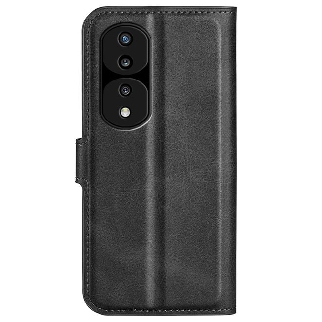 Honor 70 Pro 5G Handy Hülle - Classic II Leder Bookcover Series - schwarz
