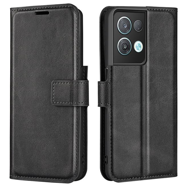 Oppo Reno8 Pro 5G / Reno8 Pro+ 5G Handy Hülle - Classic II Leder Bookcover Series - schwarz