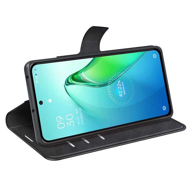 Oppo Reno8 Pro 5G / Reno8 Pro+ 5G Handy Hülle - Classic II Leder Bookcover Series - schwarz