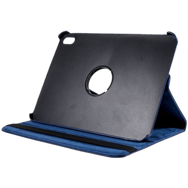 iPad 2025 (11. Gen) / iPad 2022 (10. Gen) Hülle - 360° rotierbares Case aus Leder - dunkelblau