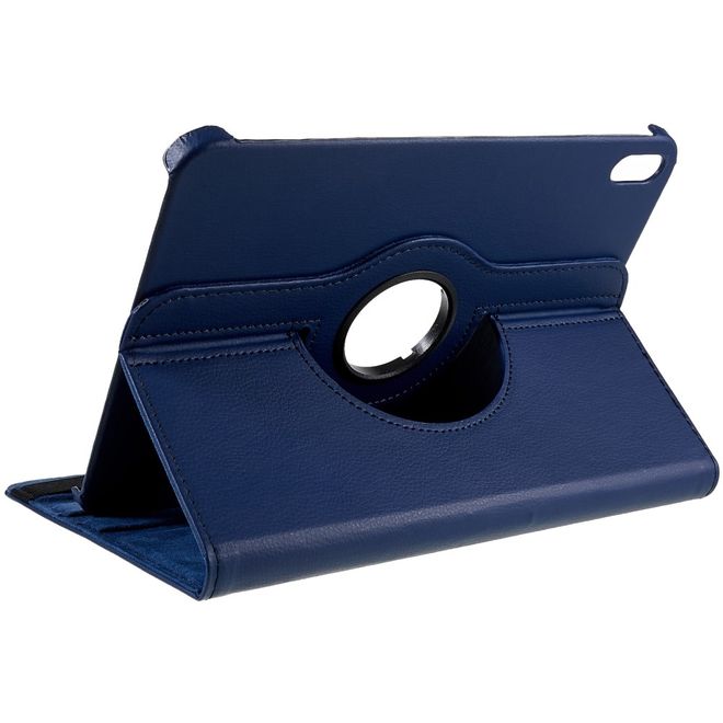 iPad 2025 (11. Gen) / iPad 2022 (10. Gen) Hülle - 360° rotierbares Case aus Leder - dunkelblau