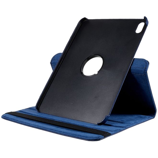 iPad 2025 (11. Gen) / iPad 2022 (10. Gen) Hülle - 360° rotierbares Case aus Leder - dunkelblau