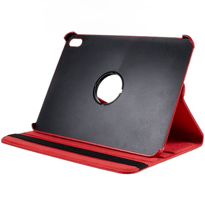 iPad 2025 (11. Gen) / iPad 2022 (10. Gen) Hülle - 360° rotierbares Case aus Leder - rot
