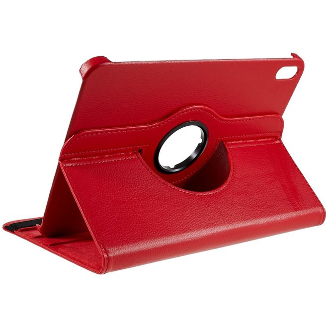 iPad 2025 (11. Gen) / iPad 2022 (10. Gen) Hülle - 360° rotierbares Case aus Leder - rot