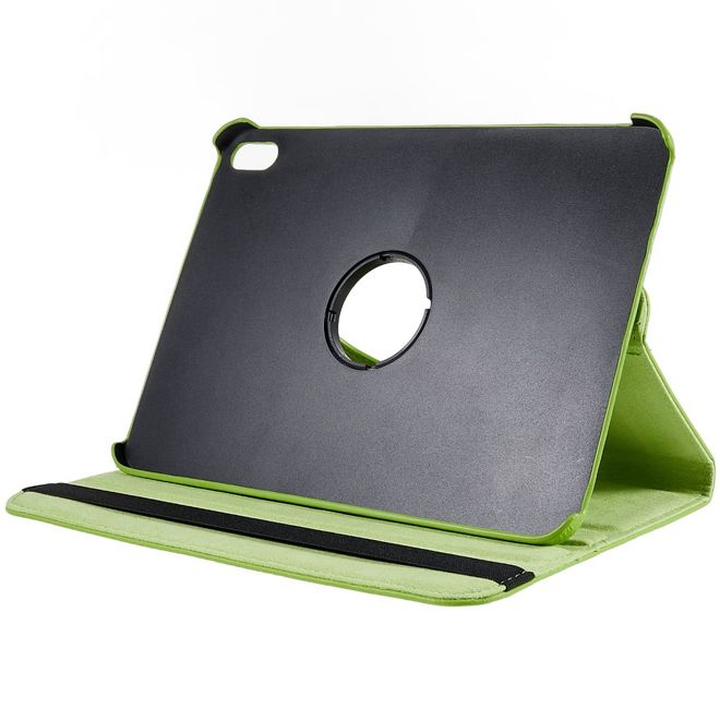iPad 2025 (11. Gen) / iPad 2022 (10. Gen) Hülle - 360° rotierbares Case aus Leder - grün