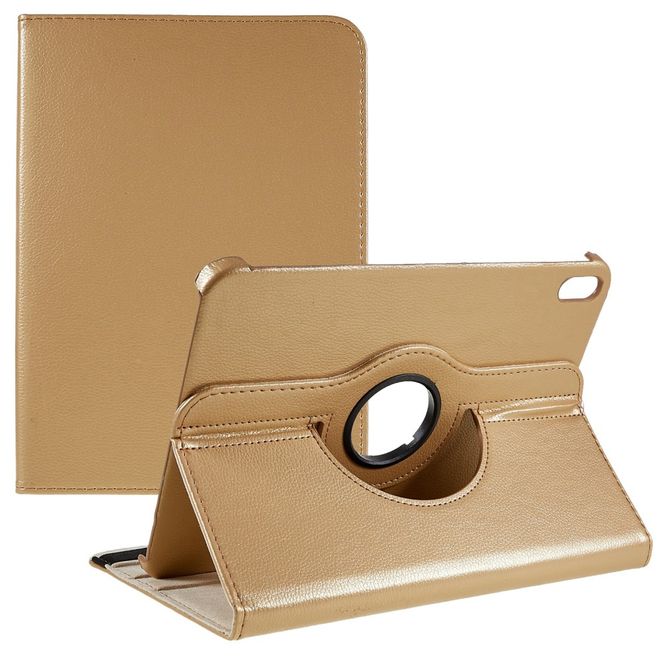 iPad 2025 (11. Gen) / iPad 2022 (10. Gen) Hülle - 360° rotierbares Case aus Leder - khakifarben