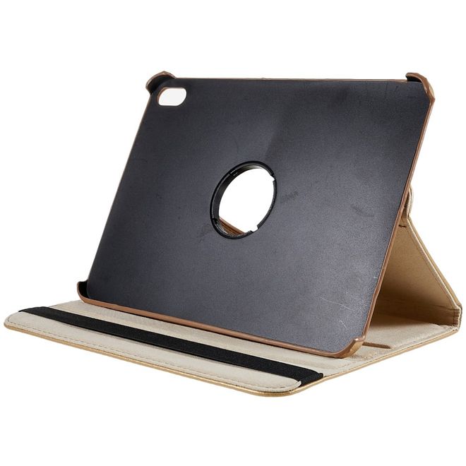 iPad 2025 (11. Gen) / iPad 2022 (10. Gen) Hülle - 360° rotierbares Case aus Leder - khakifarben