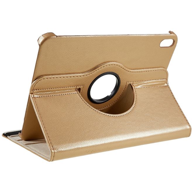 iPad 2025 (11. Gen) / iPad 2022 (10. Gen) Hülle - 360° rotierbares Case aus Leder - khakifarben