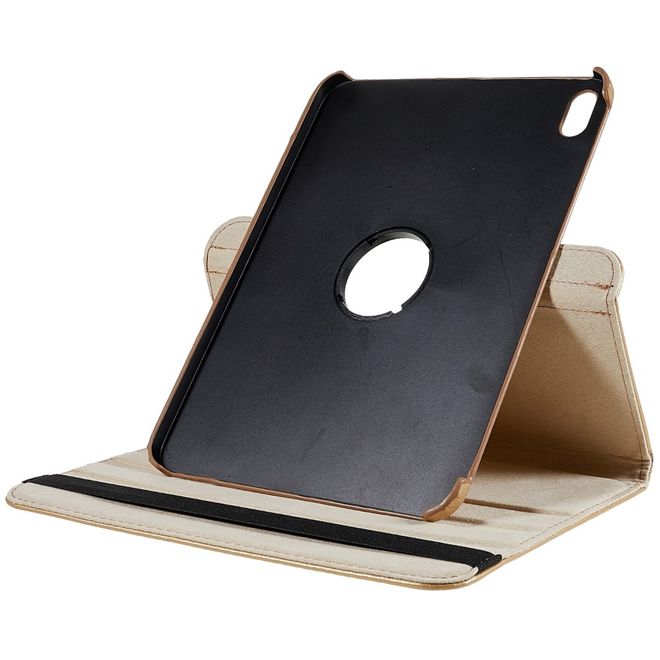 iPad 2025 (11. Gen) / iPad 2022 (10. Gen) Hülle - 360° rotierbares Case aus Leder - khakifarben