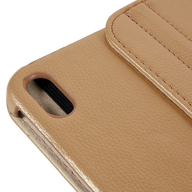 iPad 2025 (11. Gen) / iPad 2022 (10. Gen) Hülle - 360° rotierbares Case aus Leder - khakifarben