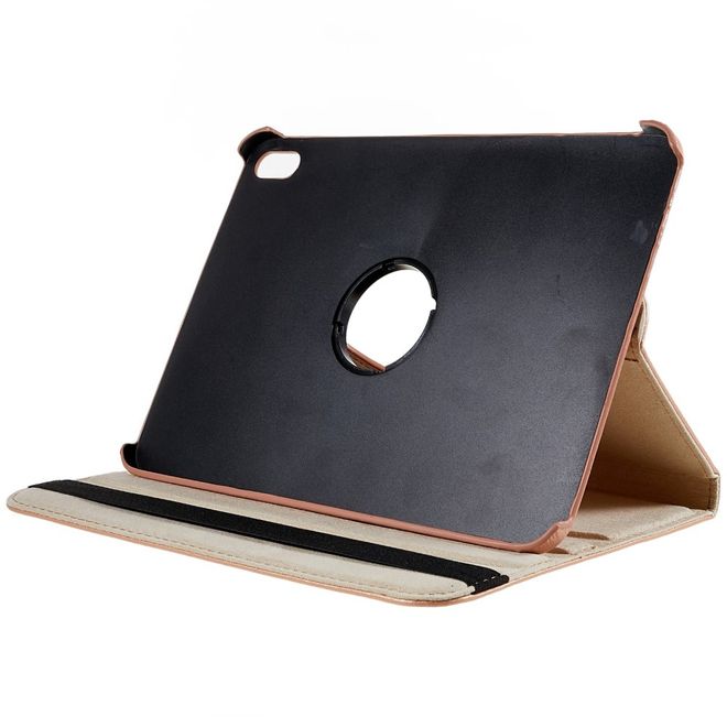 Étui pour iPad 2025 (11e génération) / iPad 2022 (10e génération) - Étui en cuir rotatif à 360° - Or rose