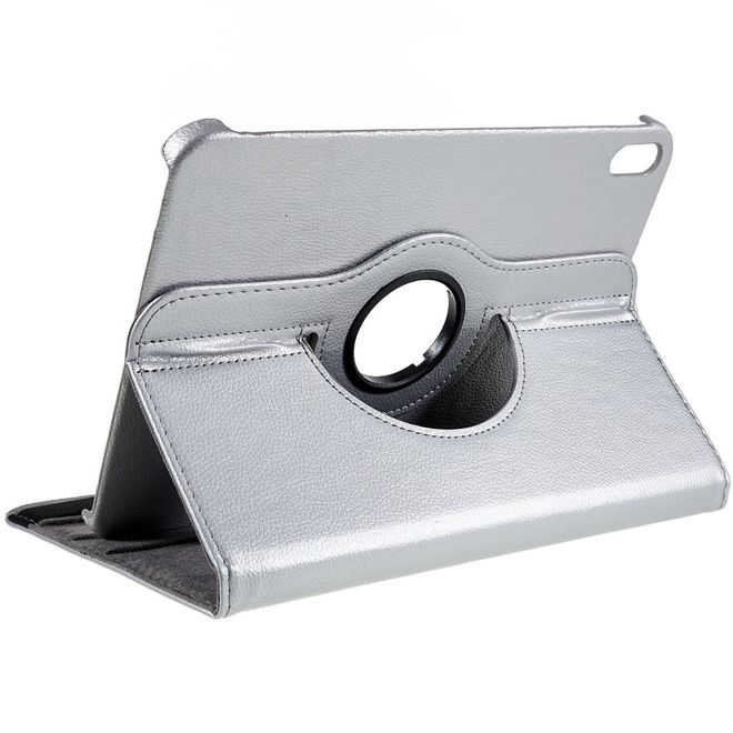 iPad 2025 (11. Gen) / iPad 2022 (10. Gen) Hülle - 360° rotierbares Case aus Leder - grau