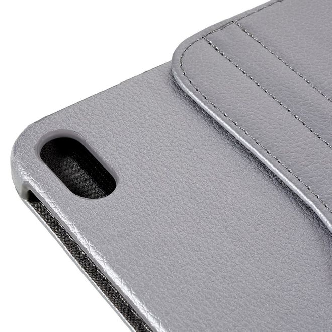 iPad 2025 (11. Gen) / iPad 2022 (10. Gen) Hülle - 360° rotierbares Case aus Leder - grau
