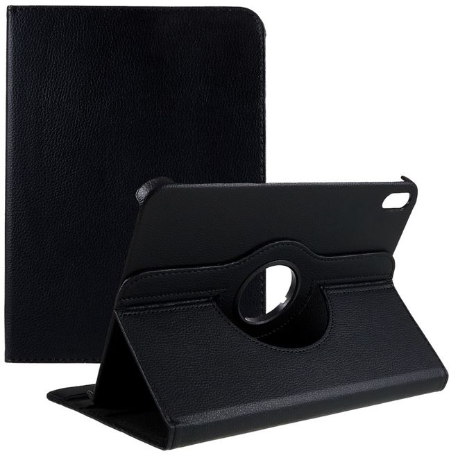 iPad 2025 (11. Gen) / iPad 2022 (10. Gen) Hülle - 360° rotierbares Case aus Leder - schwarz