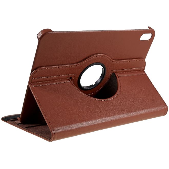 iPad 2025 (11. Gen) / iPad 2022 (10. Gen) Hülle - 360° rotierbares Case aus Leder - braun