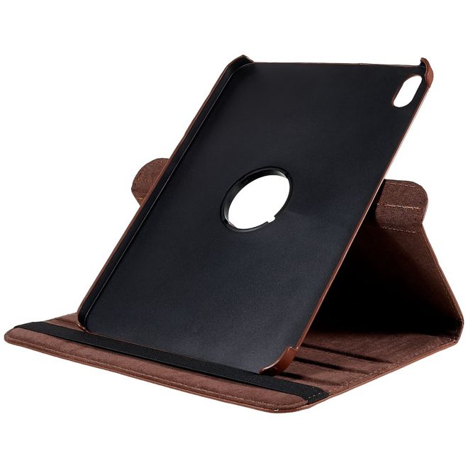 iPad 2025 (11. Gen) / iPad 2022 (10. Gen) Hülle - 360° rotierbares Case aus Leder - braun