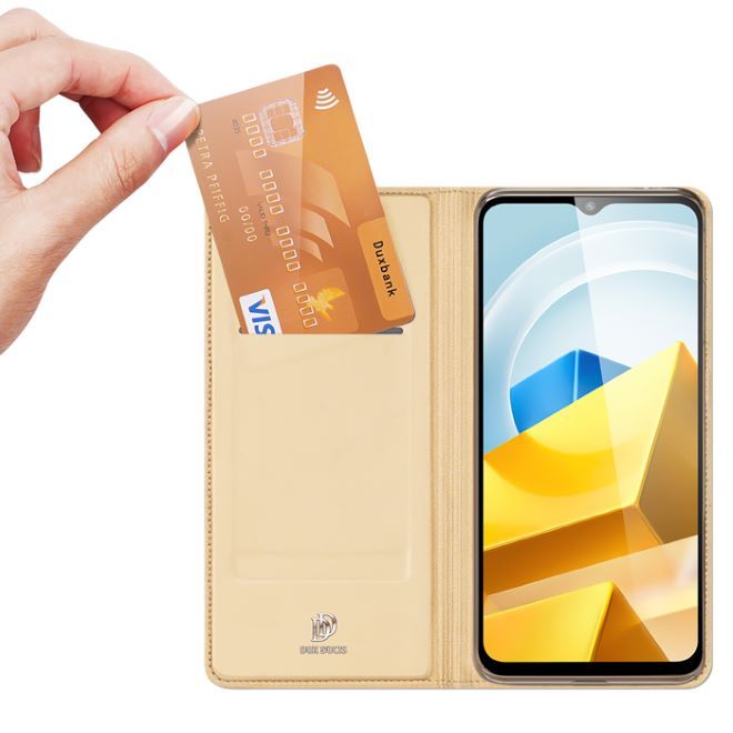 Dux Ducis - Xiaomi Poco M5 Hülle  - Handy Bookcover - Skin Pro Series - gold